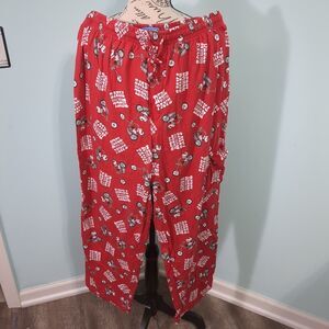 Peanuts Women's Snoopy Print Sleep Pajama Pants PJ Large motorcycle